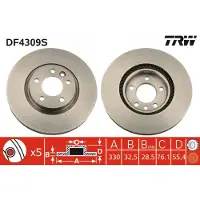TRW Remschijf DF4309S