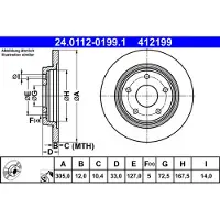 Ate Remschijf 24.0112-0199.1 achter, volledig, sterk gecarboniseerd, 1 Stuk