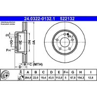 Ate Remschijf Power Disc 24.0322-0132.1, 1 Stuk