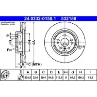 Ate Remschijf PowerDisc 24.0332-0158.1, 1 Stuk