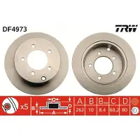 TRW Remschijf DF4973 achter, volledig, 1 Stuk