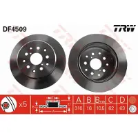 TRW Remschijf DF4509