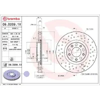 Brembo Krachtige remschijf - Xtra 09.D209.1X, 1 stuk