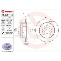 Brembo Remschijf 8809450 achter, volledig, 1 Stuk