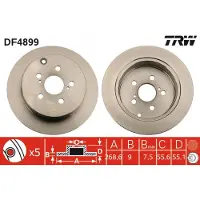 TRW Remschijf DF4899 achter, volledig, 1 Stuk