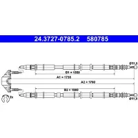 Ate Handremkabel 24.3727-0785.2 ATE voor o.a. OPEL