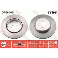 TRW DF6610S Remschijf