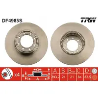 TRW Remschijf DF4985S, 1 Stuk