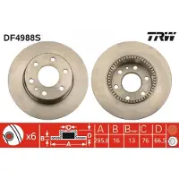 TRW Remschijf DF4988S, 1 Stuk