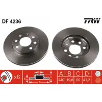 TRW Remschijf DF4236