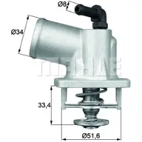 MAHLE ORIGINAL Thermostaat, koelvloeistof TI 54 92D