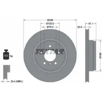 Textar Remschijf 92137905 achter, geventileerd, sterk gecarboniseerd, 1 Stuk