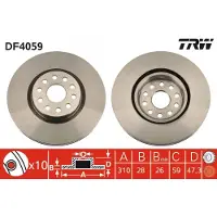 TRW Remschijf DF4059