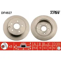 TRW Remschijf DF4927 achter, volledig, 1 Stuk