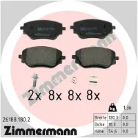 ZIMMERMANN Remblokkenset, schijfrem 26188.180.2