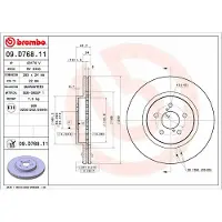 Brembo Remschijf 09D76811 voorkant, geventileerd, 1 stuk