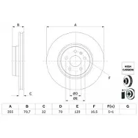 Bosch Remschijf 0 986 479 G54 voorkant, geventileerd, sterk gecarboniseerd, 1 Stuk