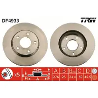 TRW Remschijf DF4933