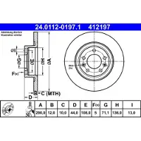 Ate Remschijf 24.0112-0197.1 achter, volledig, 1 Stuk