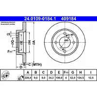 Ate Remschijf 24.0109-0184.1, 1 stuk