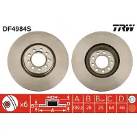TRW Remschijf DF4984S, 1 Stuk