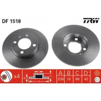 TRW Remschijf DF1518 voorkant, compleet, 1 Stuk