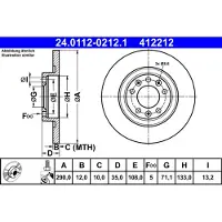 Ate Remschijf 24.0112-0212.1 achter, volledig, 1 Stuk