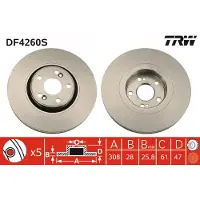 TRW Remschijf DF4260S