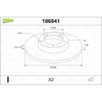 Valeo 186841 Remschijf