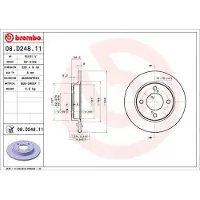Brembo Remschijf 08D24811 achter, volledig, 1 Stuk