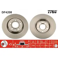 TRW Remschijf DF4208