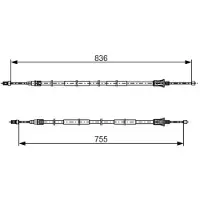Bosch Trekkabel, parkeerrem 1 987 482 800