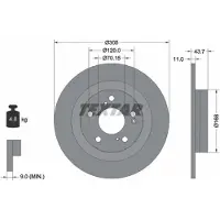 Textar Remschijf 92308403 achter, compleet, 1 stuk