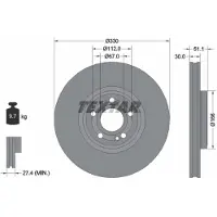 Textar Remschijf PRO+ 92323305, 1 stuk