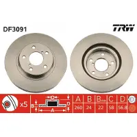 TRW DF3091 Remschijf