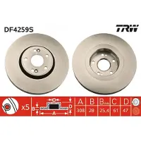 TRW Remschijf DF4259S