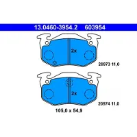 Ate Remblokken set 13.0460-3954.2 ATE voor o.a. CITROEN, PEUGEOT, RENAULT