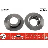 TRW Remschijf DF1725 voorkant, compleet, 1 Stuk