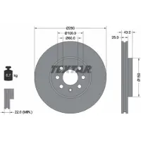 Textar 92129303 Remschijf