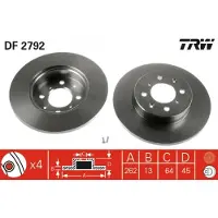 TRW Remschijf LUC DF2792 voorkant, compleet, 1 Stuk