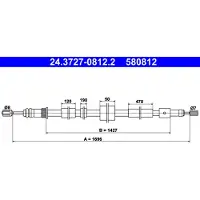 Ate Handremkabel 24.3727-0812.2 ATE voor o.a. PEUGEOT