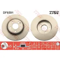 TRW Remschijf DF6591 voorkant, geventileerd, 1 Stuk