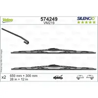 Valeo Wisserblad Silencio 574249, 650/280mm, Voor, 2 Stuk