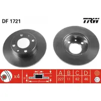 TRW Remschijf DF1721 voorkant, compleet, 1 Stuk