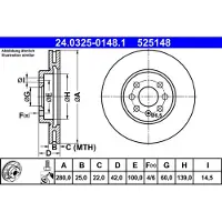 Ate Remschijf PowerDisc 24.0325-0148.1, 1 Stuk