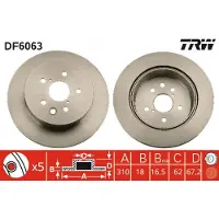 TRW DF6063 Remschijf