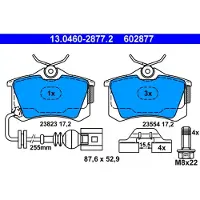 Ate Remblokken set 13.0460-2877.2 ATE voor o.a. SEAT, VOLKSWAGEN