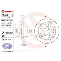 Brembo Remschijf 08D22111 achter, volledig, sterk gecarboniseerd, 1 Stuk