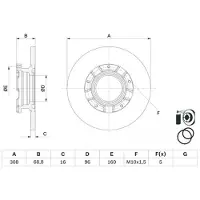Bosch Remschijf 0 986 479 F62 achter, volledig, 1 Stuk