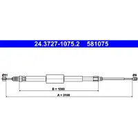 Ate Handremkabel 24.3727-1075.2 ATE voor o.a. RENAULT